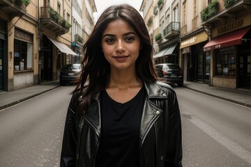 Obraz premium woman in the city, generative ai