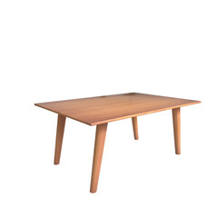 3d Wooden tea or reading table rendering, interior design element