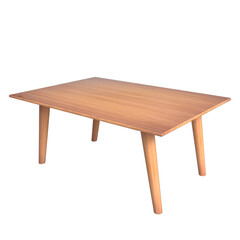 3d Wooden tea or reading table rendering, interior design element