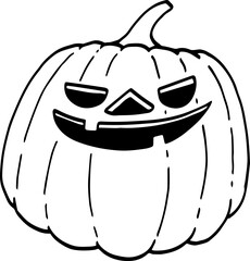 hand drawn Halloween pumpkin illustration isolated on white background.