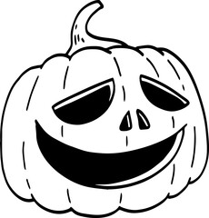 hand drawn Halloween pumpkin illustration isolated on white background.