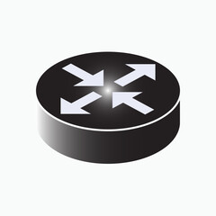 Router Icon. Network, Connection Symbol - Vector.      