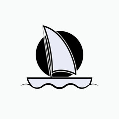 Sailing Ship Icon. Sailboat Symbol - Vector. 