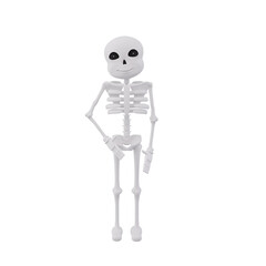 Funny skeletons giving standing pose 3D Illustration