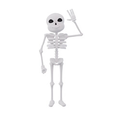 3d rendered illustration of a skeleton - Funny Skeletons Say Hello - 3D Illustration