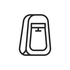 Camping Shower Icon. Vector Line Illustration of a Portable Shower for Outdoor Adventures, Camping Hygiene, and Nature Explorations.