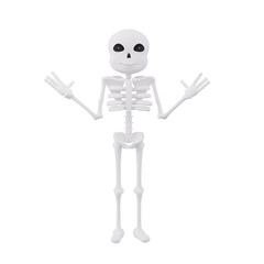 Funny skeletons standing with open hands - 3D Character