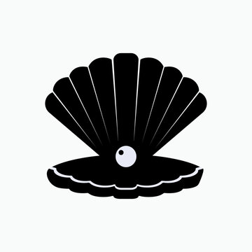 recommend clip art: Shell Pearl Icon. Pearl Oyster Symbol - Vector.   