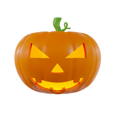 Cute Halloween Pumpkins. Jack o'lantern 3D Illustration.