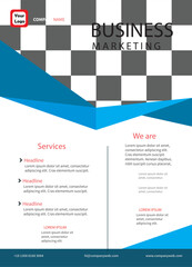 Free vector business flyer template with photo