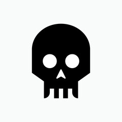Skull Icon. Dangerous, Horror. Dead, Scary Symbol