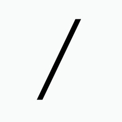 Slash Icon. Divide, Division, Fraction Symbol.  