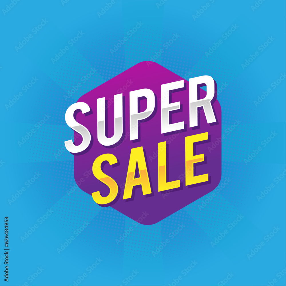 Wall mural Modern Super Sale Badge Label