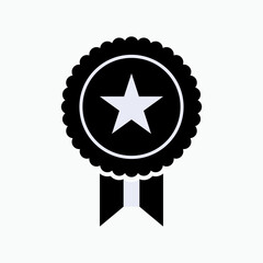 Star Emblem Icon. Verified, Award Symbol  - Vector.      