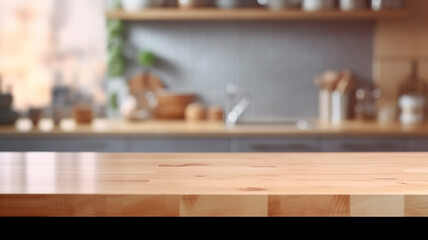 Obraz na płótnie Canvas countertop in the kitchen platform blurred background copy space.