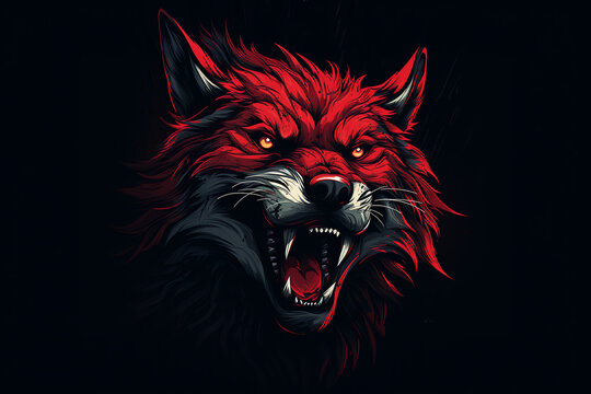 red wolf, AI generated
