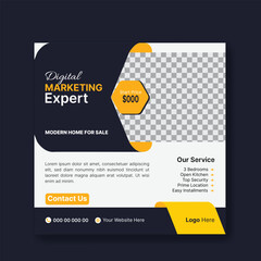 Vector modern business Instagram post design template or web banner