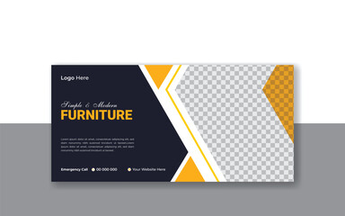 Vector furniture sale social media Facebook cover and web banner template