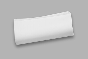 Empty Blank folded newspaper mockup isolated on white background. 3d rendering.	 - obrazy, fototapety, plakaty