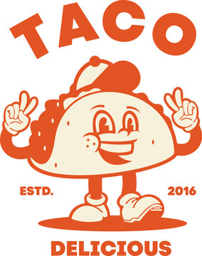 logo cartoon illustration vector taco