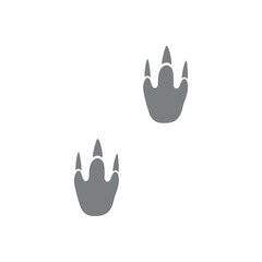 Flat vector silhouette illustration of footsteps
