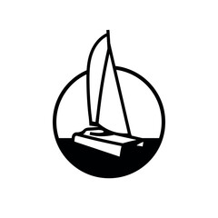 Catamaran simple circular logo