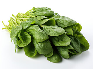 Fresh spinach leaves (Spinacia oleracea) on isolated white background in PNG format Generative AI