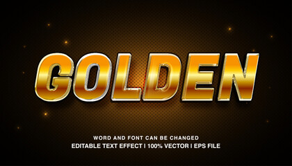 Golden editable text effect template, bold gold glossy luxury style typeface, premium vector