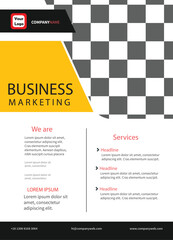 Vector business flyer template with photo