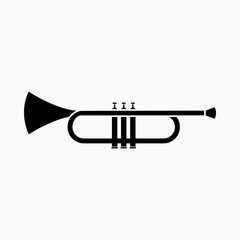 Trumpet Icon. Music Instrument, Bugle Symbol - Vector. 