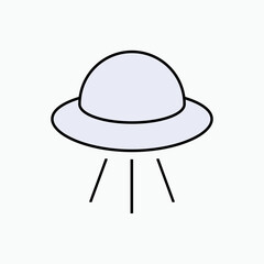 UFO Icon. Unidentified Flying Object Symbol - Vector.     