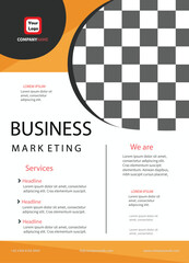 Vector business flyer template with photo