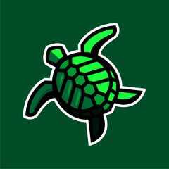 sea turtle simple line icon logo vector design, modern logo pictogram design of ocean turtle