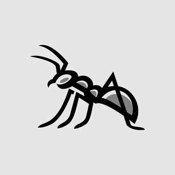 ant logo. simple ant line icon logo vector design, modern animal logo pictogram design of small animal insect