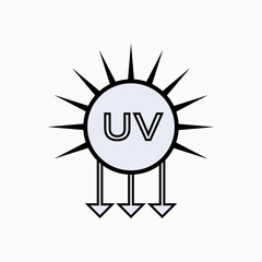 UV Radiation Warning. Attention Symbol for Ultraviolet Effects - Vector.  