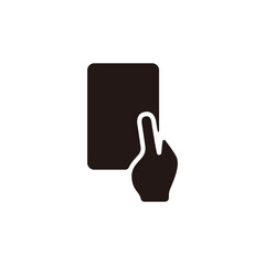 Red or Yellow card icon.Flat silhouette version.