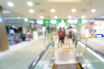 Abstract blurred waiting lobby transit in airport