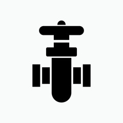 Valve Icon. Plumbing, Fitting Symbol. Gas Installation.