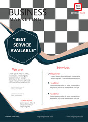 Vector business flyer template with photo