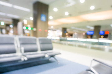 Abstract blurred waiting lobby transit in airport