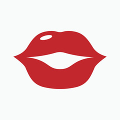 Woman Lips Icon. Kiss, Smile Symbol - Vector.   