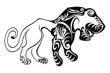 Stylized drawing, ancient Scythian art, ethnic theme, vector design