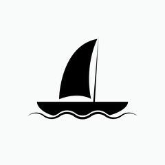 Yacht Sailing Ship Icon. Sailboat Symbol - Vector.