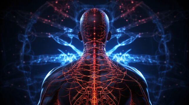 Back pain healing along the spine. Physical therapy