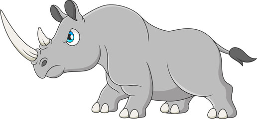 Angry rhino mascot cartoon illustration © leviiART