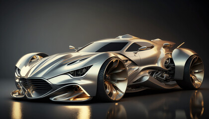 Sports car, High speed Car, futuristic car,.Generative AI.