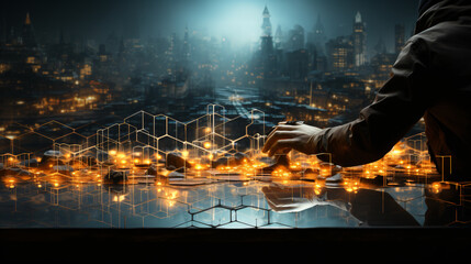2D hexagonal illustrative design for a desktop