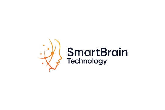 Smart brain technology mind logo