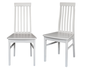 handmade wooden chair made of solid oak, isolated on a white background
