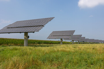 solar panels photovoltaics in solar farm